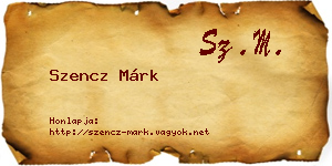 Szencz Márk névjegykártya
